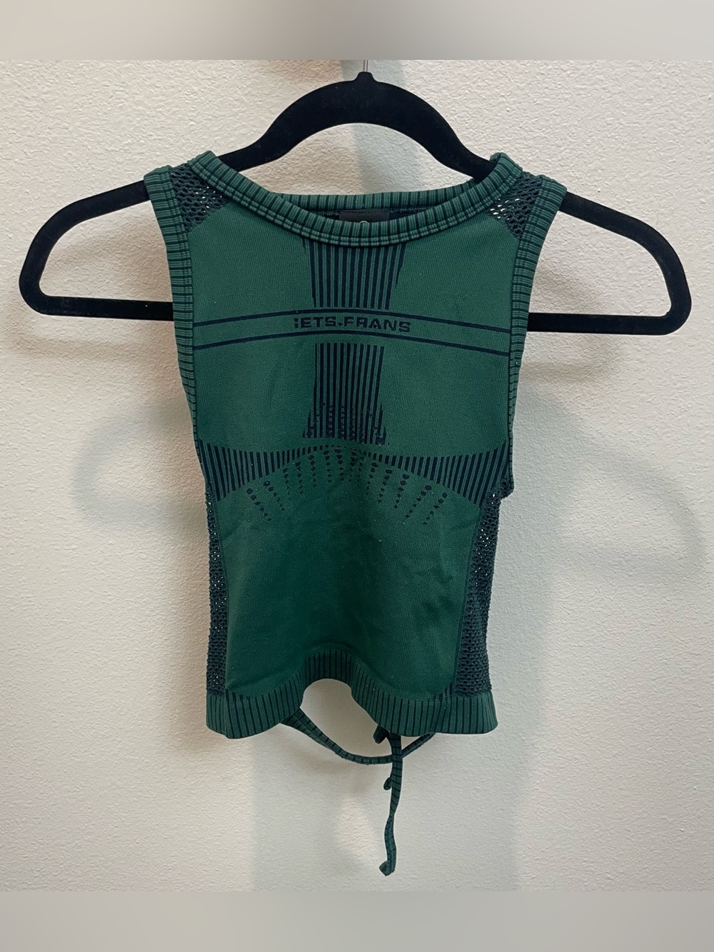 Urban Outfitters Iets Frans Dark Green Ope Back Ribbed Active Tank